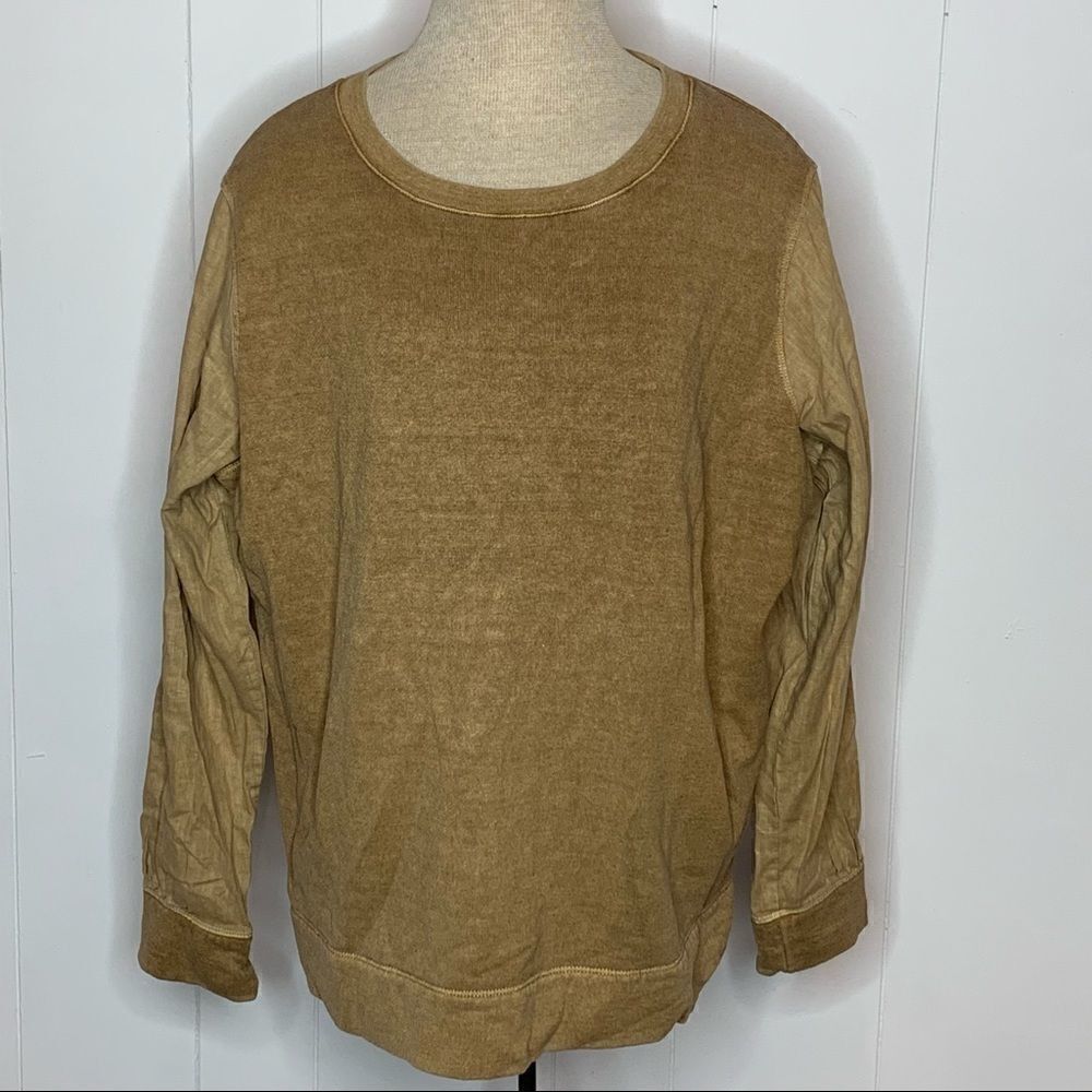 POETRY Hemp Organic Cotton Mixed Media Crew Neck Sweatshirt Womens Size 10